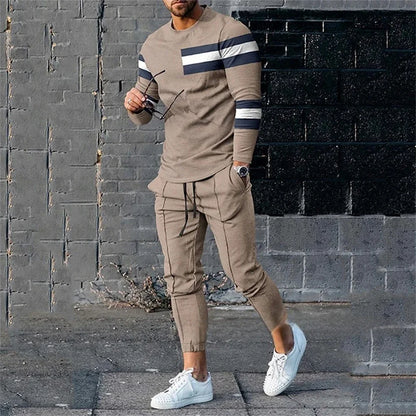 Autumn Tracksuit Long Sleeve T Shirtsweatpants Suit Men Streetwear Vintage Sweatshirt 3D Men Clothing 2 Piece Sets