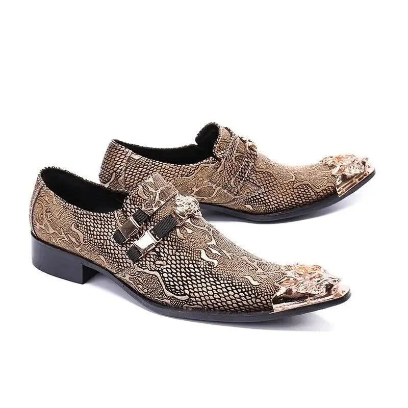 Neu eingetroffen: rote spitze Herren-Lederschuhe aus echtem Leder mit Metallspitze und Kristall, handgemacht, modische Friseurschuhe