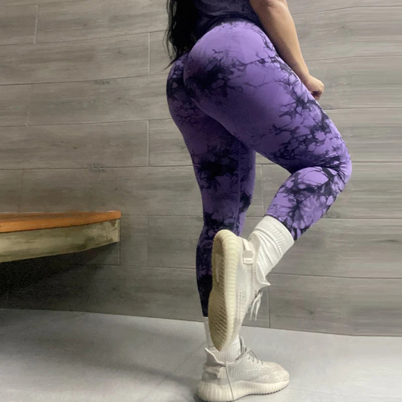 23 Colors Tie Dye Seamless Leggings Push Up Women Mallas Sports Fitness Contour Yoga Running Pants Elastic Nylon Tights Leggins