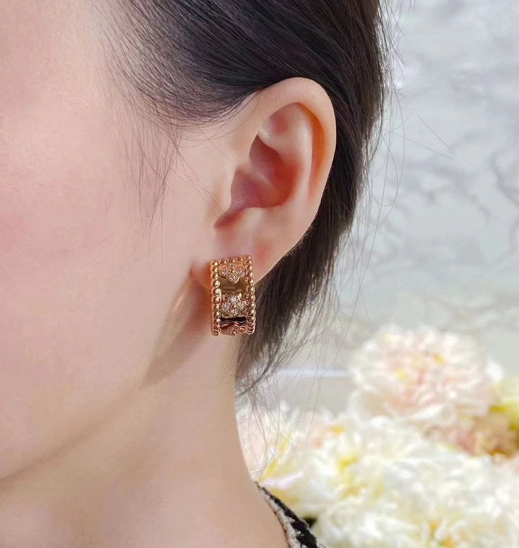 Hot selling classic s925 sterling silver kaleidoscope women's earrings, luxurious and elegant temperament, party luxury jewelry