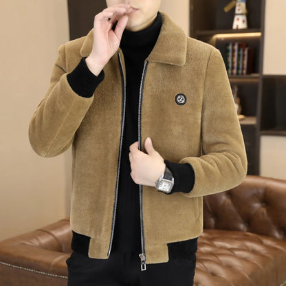 Winter Faux Fur Jacket for Men Thick Warm Fur Integrated Jacket High-quality Casual Business Windbreaker coats men clothing