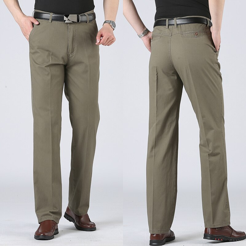 Summer Thin Men&#39;s Suit Pants Cotton Elastic Office Casual Comfort Straight Leg Pants Men&#39;s Pants