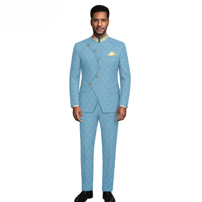 (Jacket +Pants) 2026 New Luxury Elegant Men's Suits 2 Piece Set Fashion Korean Casual Slim Fit Social Groom Wedding Tuxedo