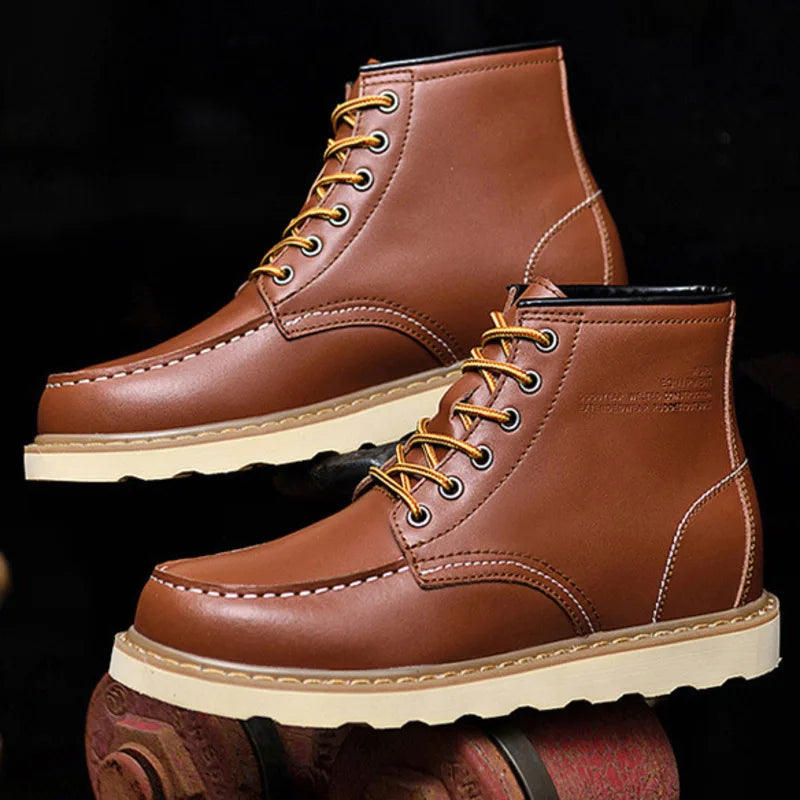 2024 Men Boots Elevator Shoes Hidden Heels High Soft Leather Heightening Shoes For Man Increase Insole 10CM 8CM 6CM Height Boots