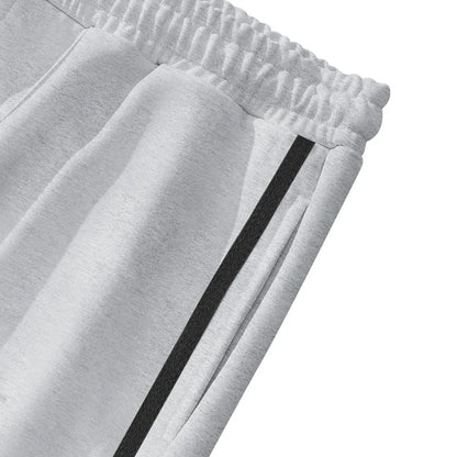 Daily Leisure Loose Solid Color Mens Pants Stylish Patchwork Side Button Design Men Straight Trousers Fall Fashion Lace-up Pants