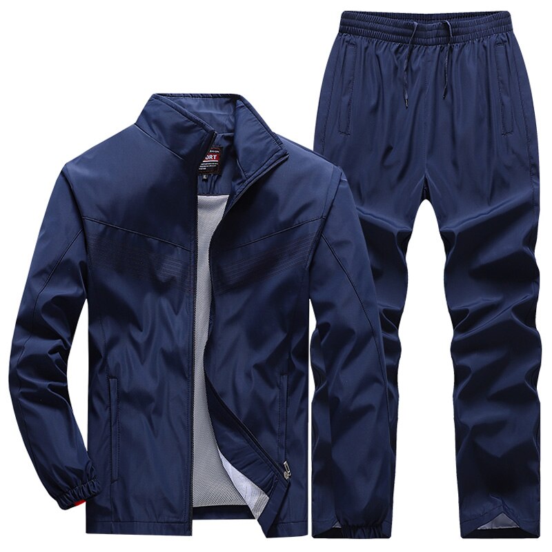 2022 New Men&#39;s Patchwork Tracksuit Sweatshirts+Sweatpants Sets Autumn Quality  Man Joggers Pullover Trousers Streetwear 2pcs Set