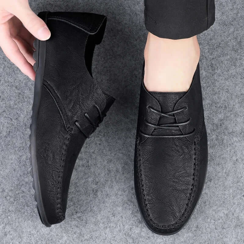 Leder Herrenschuhe Mode Formelle Herrenschuhe Mokassins Italienische Atmungsaktive Herren Loafer Schwarz Übergröße 38-47