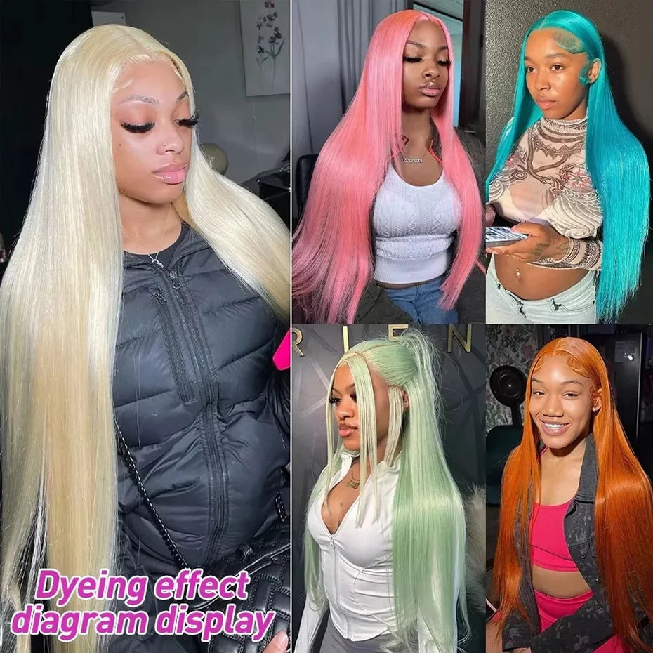 300er Dichte Echthaarperücke 13x4 13x6 HD Lace Frontal Perücke Echthaar Blond 613 Lace Front Perücken Rohhaar Vietnamesische Glatte Perücken Für Frauen