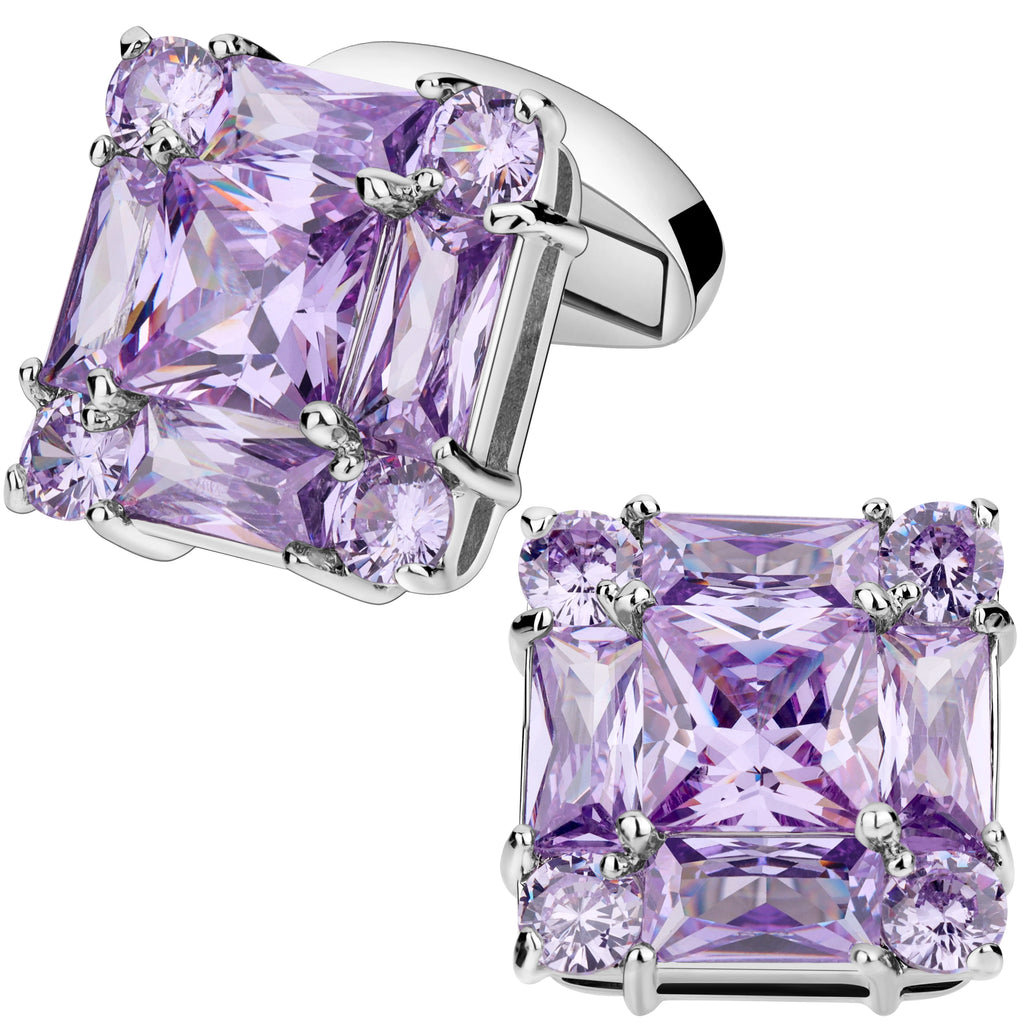 Trendy Cutting Zircon Cufflinks for Men High Quality Men's Clothing Accessories Everlasting Shine Jewelry Best Gifts for Wedding