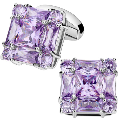 Trendy Cutting Zircon Cufflinks for Men High Quality Men's Clothing Accessories Everlasting Shine Jewelry Best Gifts for Wedding