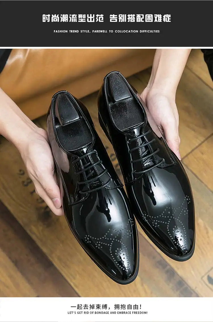 Neu eingetroffene grüne Oxford-Schuhe für Herren, PU, runde Kappe, Schnürung, unifarben, Party, Herren-Abendschuhe, Größe 38-48