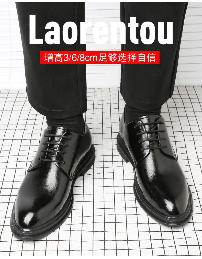 Elevator Shoes Men Dress Shoes 3/6/8 cm Men Formal Shoes Winter/Spring Classic Business Luxury Men Oxfords Footwear Suit Shoes