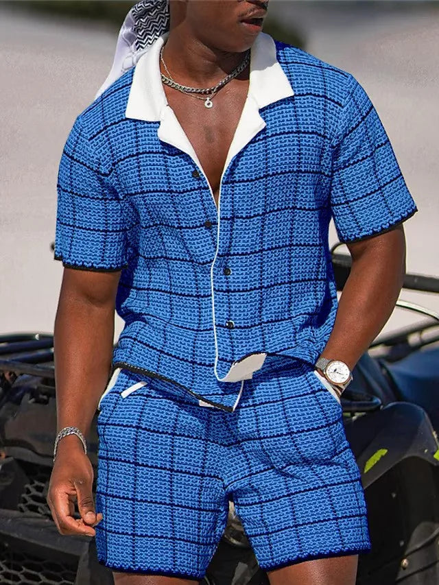 Hawaiian Vacation Suits Men's Summer Lapel Short Sleeve Shirt Shorts 2-piece Sets Fashion Streetwear Male 3D Print Casual Outfit