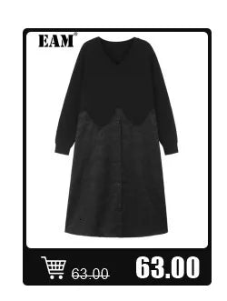 [EAM] Loose Fit Black Pu Leather Mesh Elegant Jacket New Lapel Long Sleeve Women Coat Fashion Tide Spring Autumn  17A8517