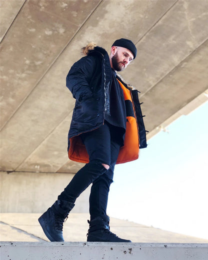 Winter N3B usaf waterproof puffer long coat military fur hood warm tactical bomber army thick us air force parka for men