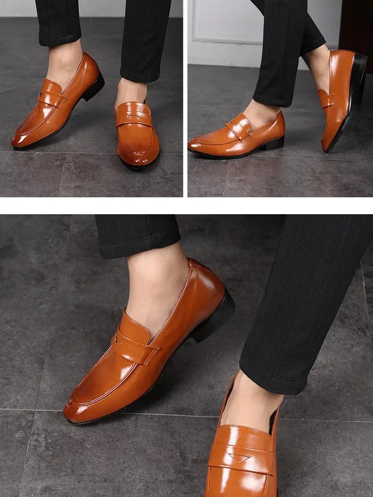 Men Leather Shoes New British Business Dress Shoes Fashion Pointed Social Shoes Casual Shoes Zapatos Hombres