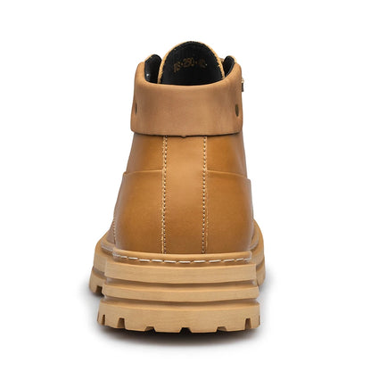 Man Elevator Oxford Chunky Shoes Men Chelsea Boots Leather Ankle Sneakers  Plus Size 37-48