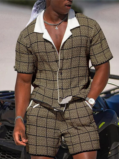 Hawaiian Vacation Suits Men's Summer Lapel Short Sleeve Shirt Shorts 2-piece Sets Fashion Streetwear Male 3D Print Casual Outfit
