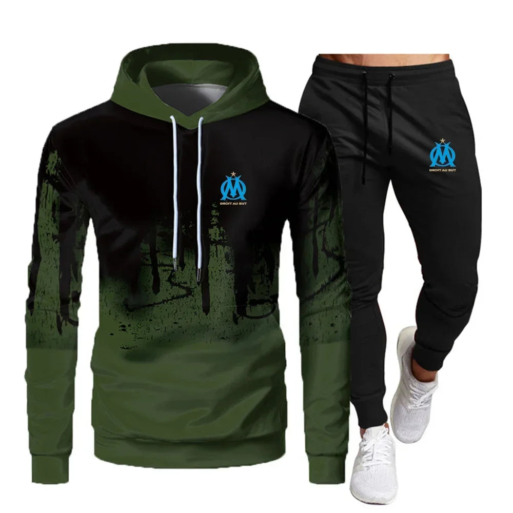 Men's Autumn and Winter Sweaters, Hooded Pullover Set, Warm Clothing, Fitness Jogging Suit, New Casual Set, 2023 Fashion