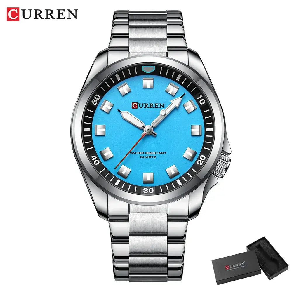 CURREN 8451 Fashion Men Watch Top Brand Luxury Waterproof Sport Mens Watches Stainless steel Automatic Date Military Wristwatch