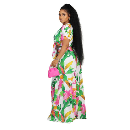 Ladies Sexy Summer Two Piece Pant Set Outfits  Matching Workout Set For Women Wide Leg 2 Piece Sets Elegant Luxury Outfits