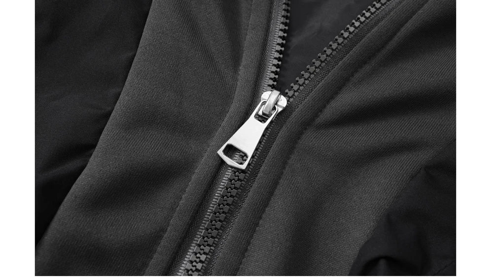 Autumn Winter Men's Bomber Jackets Fashion Men Mock Two-piece Hooded Cardigan Coats Men Windbreaker Loose Baseball Jackets 4XL