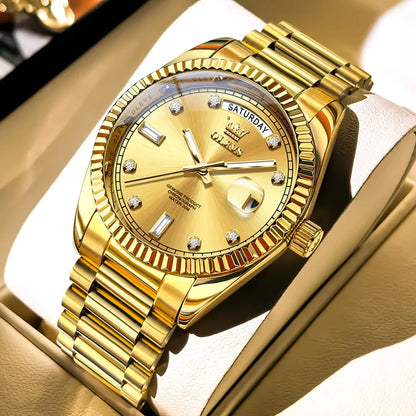 OLEVS 6736 Mens Watch High Quality Luxury Automatic Mechanical Wristwatch Waterproof Stainless Steel Watches Man