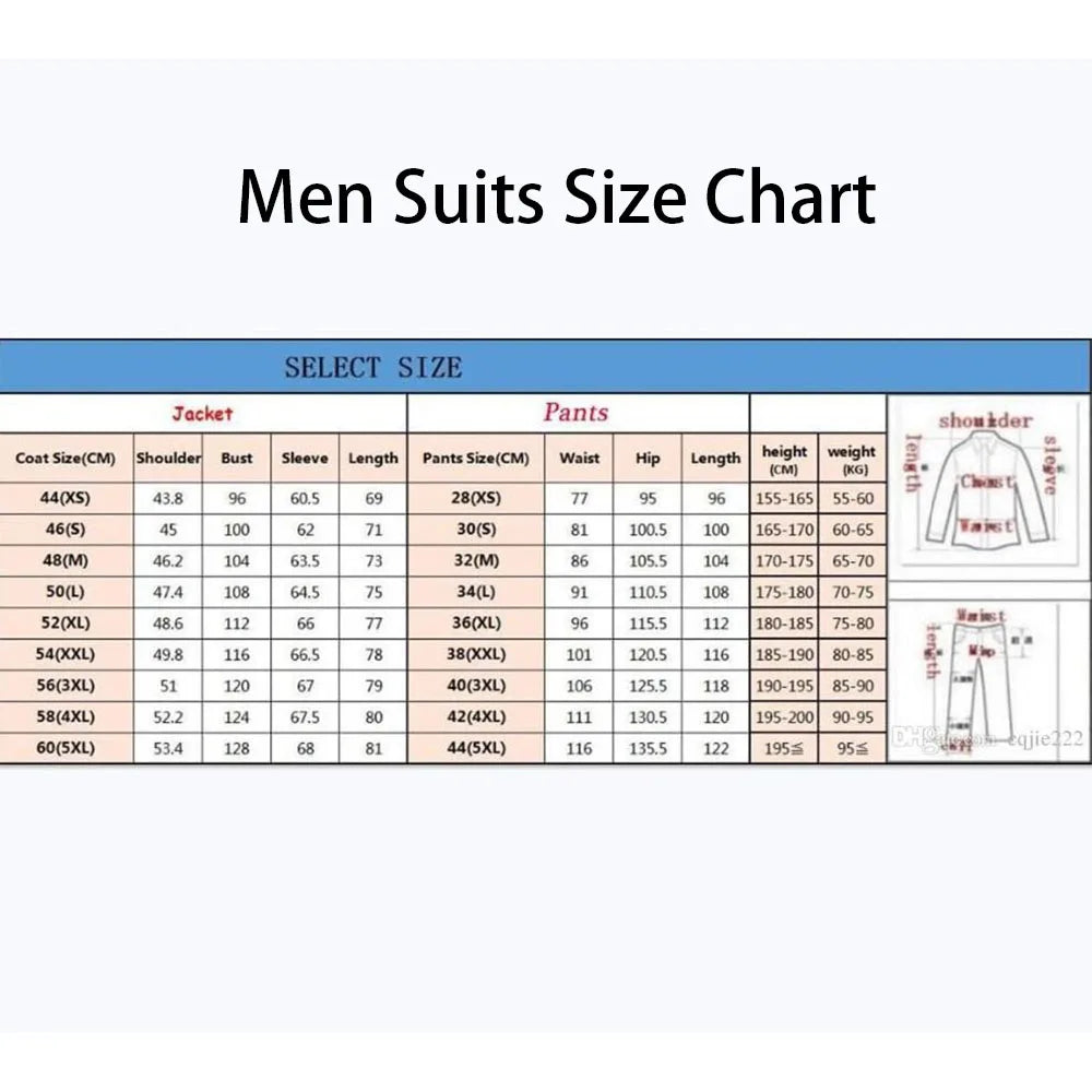 Formal Men's Suits 2026 Denim Blazer With Pinstripe Trousers Full Sets Luxury Regular Length 2 Piece Jacket Pants Costume Homme