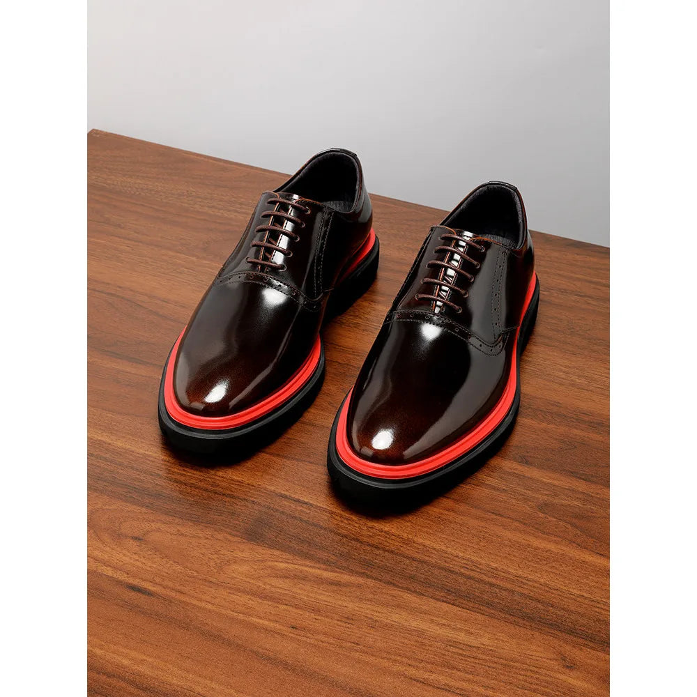 Echte Vollnarbenleder Herren Business-Schuhe Polierter britischer Stil Business Casual Oxford-Schuhe Mode Color-Block Spitz zulaufend