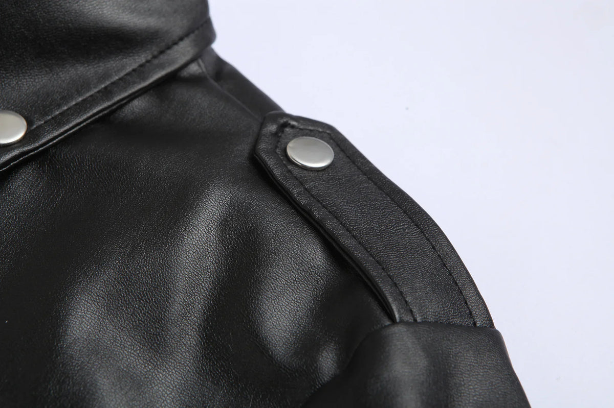 2026 Men's Biker Leather Jacket Large Size Stand Collar Zipper Colorful Jacket Youth Outerwear Casual Loose Fit Winter Coat