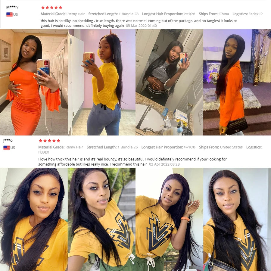ALIANNA 26-Zoll-Echthaar-Bündel 10A brasilianisches unbehandeltes Haarwebe 30 38 40 Zoll glatte Echthaar-Bündel Haarverlängerungen