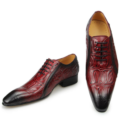 Casual Fashion Men's Dress Shoes Classic Mens Oxfords Formal Business Shoes Modern Derby Oxford Comfortable Crocodile Homme