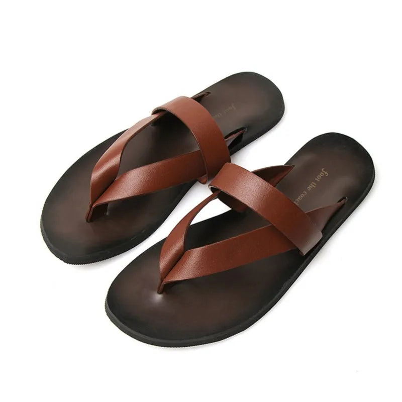 Flip-flops men's fashion summer casual men's sandals fashion men genuine leather  flip-flops D20