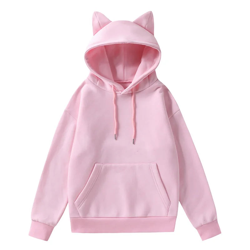 2024 New Winter Men's Hoodie Sweater Pullover South Korea Fashion Men's Cat Ears Cute Japanese Top Personality Sweatshirt Women