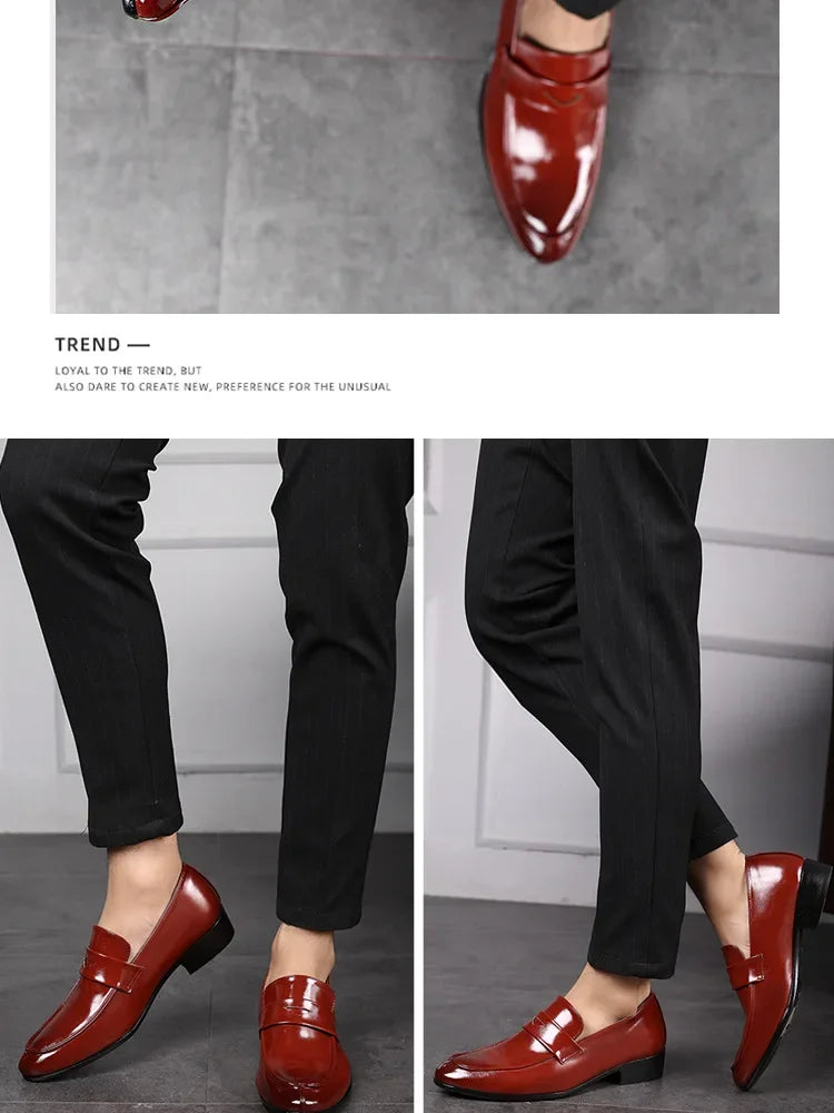 Men Leather Shoes New British Business Dress Shoes Fashion Pointed Social Shoes Casual Shoes Zapatos Hombres