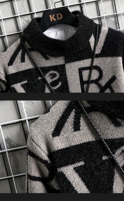 Men Knitted Sweater Stripe Pullovers Printing Round Neck Sweater  Autumn/Winter Designer Quality Casual Men Clothing Jumper