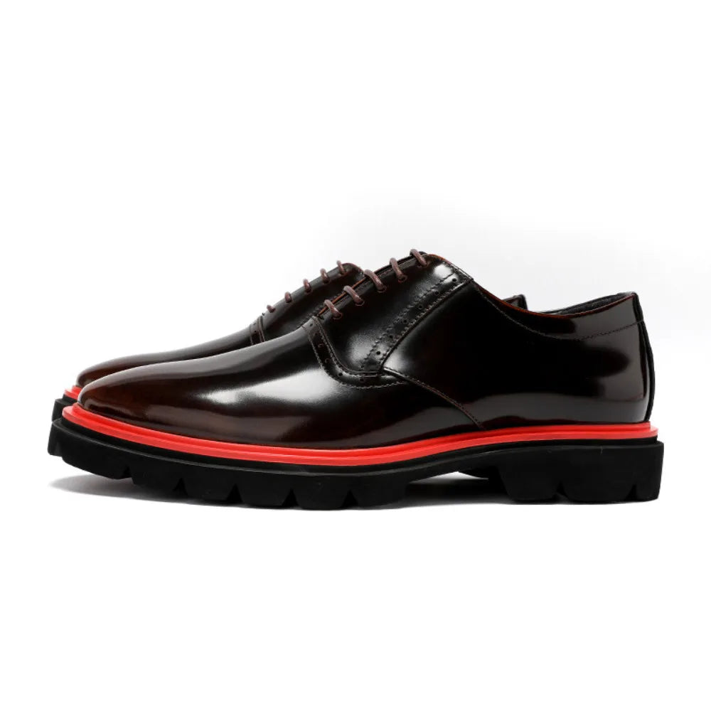 Echte Vollnarbenleder Herren Business-Schuhe Polierter britischer Stil Business Casual Oxford-Schuhe Mode Color-Block Spitz zulaufend