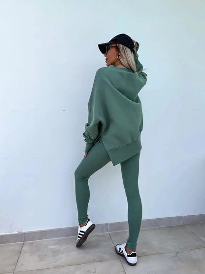 Spring summer  new Shirt  casual loose-fitting sweater tight pants 2 piece suit sets for women 2 pieces trousers sets