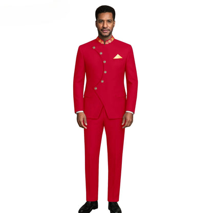 (Jacket +Pants) 2026 New Luxury Elegant Men's Suits 2 Piece Set Fashion Korean Casual Slim Fit Social Groom Wedding Tuxedo