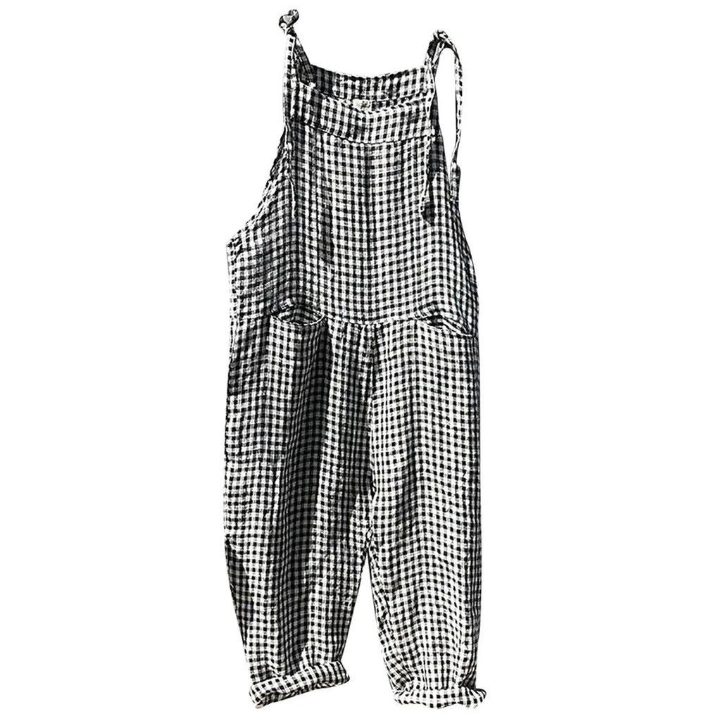 Bohemian Spring Rompers Stripe Casual Women's Long Jumpsuits Fashion Cotton Pockets Overalls Casual High Quality Overalls
