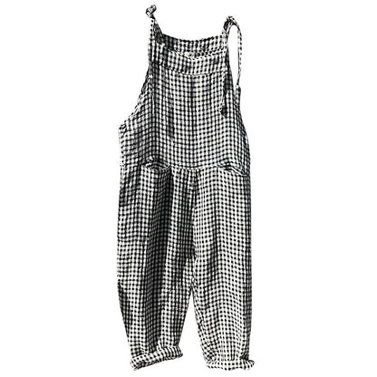 Bohemian Spring Rompers Stripe Casual Women's Long Jumpsuits Fashion Cotton Pockets Overalls Casual High Quality Overalls