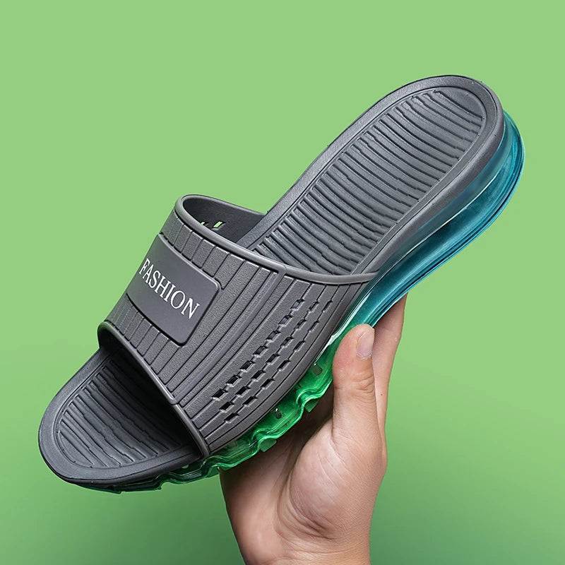 Men Beach Casual Shoes 2023 Summer High-Quality Full Palm Air Cushion Slippers Designer Sandals Luxury Man Platform Flip Flops