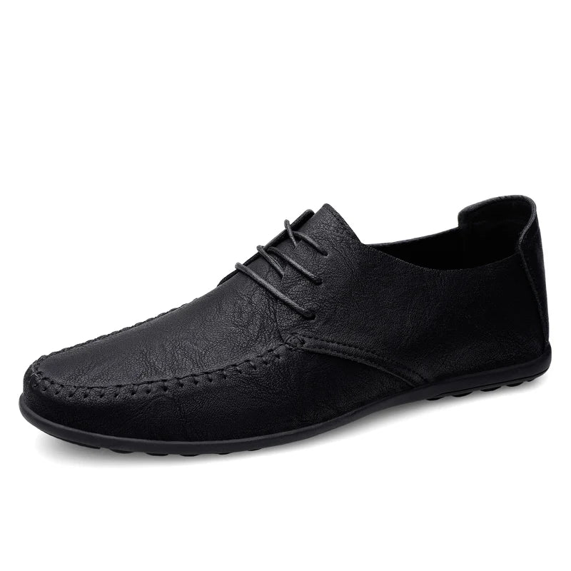 Leder Herrenschuhe Mode Formelle Herrenschuhe Mokassins Italienische Atmungsaktive Herren Loafer Schwarz Übergröße 38-47