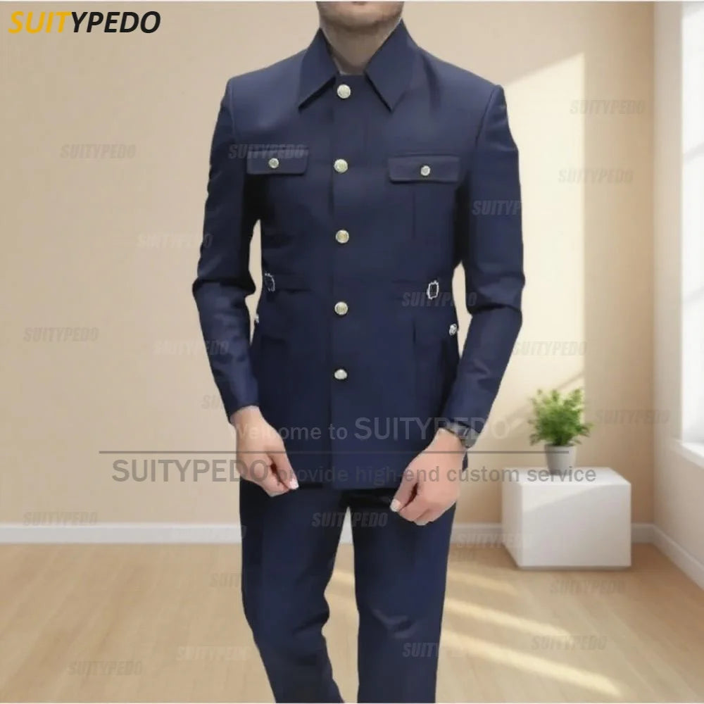 New Design  Men's Suit Sets Formal Slim Fit Prom Hommes 2 Pieces Blazer And Pants Fashion Single Breasted For Special Occasions