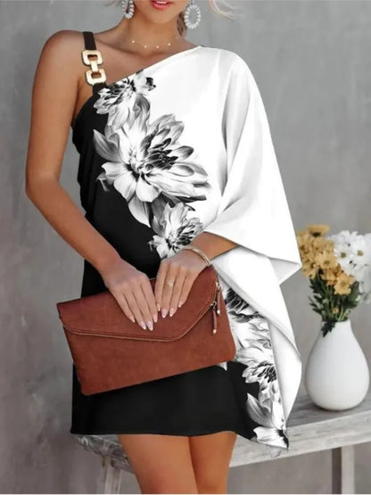 Summer Print Women Dress Fashion Sexy Loose Elegant Casual Dresses Female Office Clubwear Party Dress Robe Femme New
