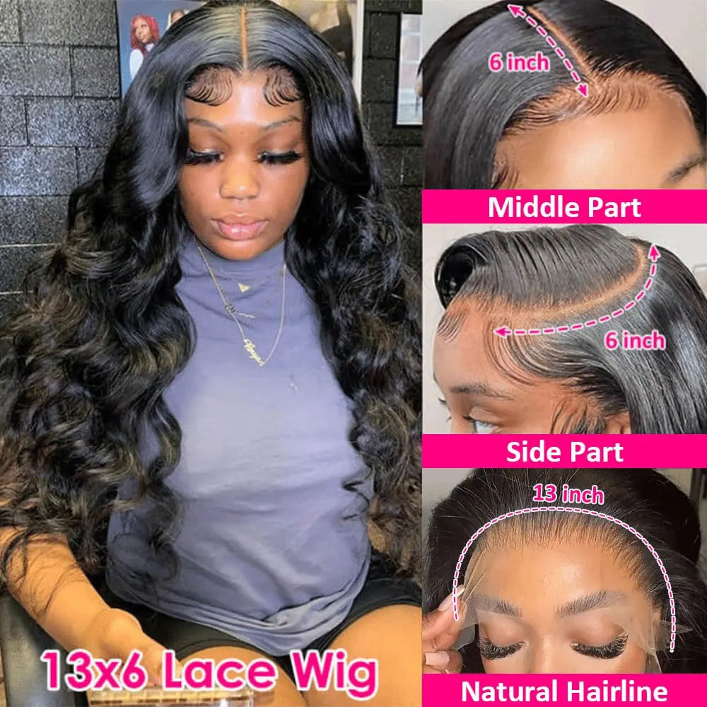 Raw Indian Body Wave 250% Density 40 42 inch 13x6 HD Lace Front Human Hair Wigs 13x4 Frontal Wigs Women Glueless Closure Wigs