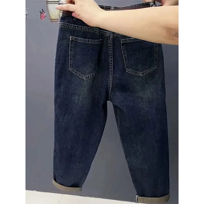 High Waist Casual Large Size 5XL Cowboy Ladies Pantalons Spring Summer Jeans Women Pants Fashion Straight Tube Female Trousers