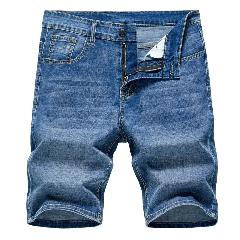 2025 Summer New Men's Denim Shorts Classic Black Blue Thin Section Fashion Slim Business Casual Jeans Shorts Male Brand