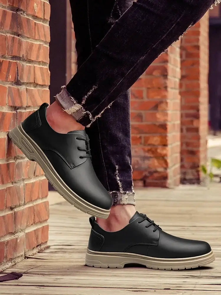 CLOHOO Handgemachte Herren Business Casual Schuhe Bequeme Klassische Schnürschuhe Arbeitsschuhe Modische Hochzeits-Herrenschuhe