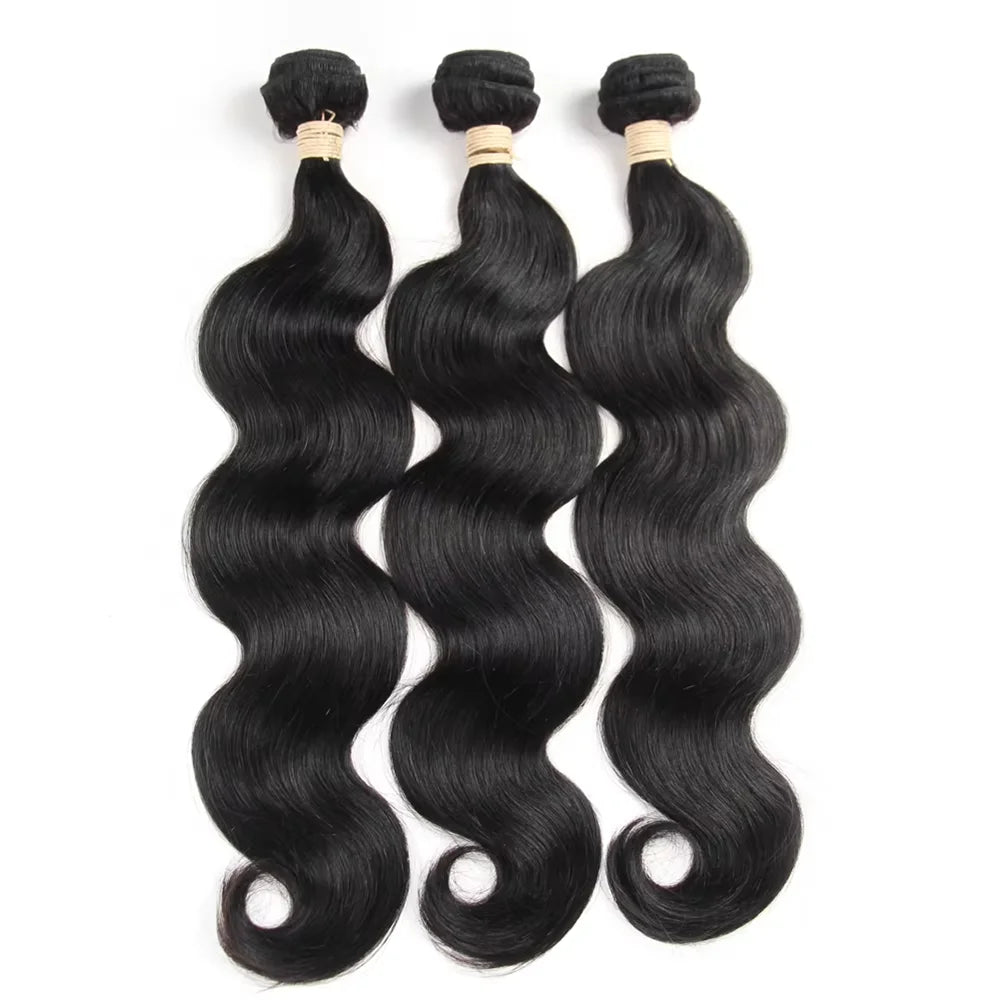 Body Wave Human Hair Bundles Natural Black Brazilian Remy Hair Straight 2/3/4 Bundles Human Hair Extensions For Women